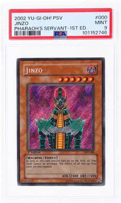 2002 Yu-Gi-Oh! Pharaoh's Servant Jinzo 1st Edition #PSV-000 PSA 9 - Image 1