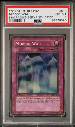 Yu-Gi-Oh! TCG Mirror Wall Pharaoh’s Servant PSV-016 1st Edition Super Rare PSA 8 - Image 7