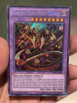 Yugioh Starving Venom Fusion Dragon INOV-EN038 Secret Rare 1st Ed NM - Image 1