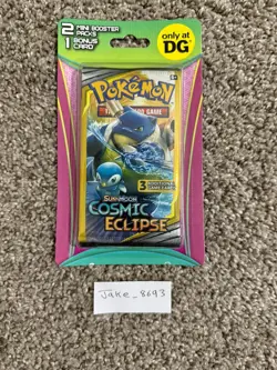 Pokemon Sun & Moon Cosmic Eclipse 3 card mini Booster Pack Dollar Tree/General - Image 1