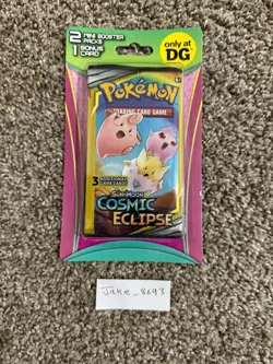 Pokemon Sun & Moon Cosmic Eclipse 3 card mini Booster Pack Dollar Tree/General - Image 1