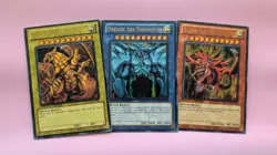 Yugioh Obelisk, Slifer, Ra God Card Set 3 cards 1996 YGLD-ENG01 ENG03 Ultra Rare - Image 1