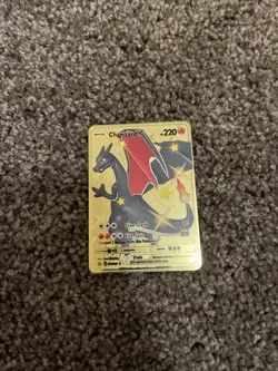 Charizard V Gold Metal Pokémon Card Collectible/Gift/Display - Image 1