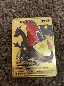 Charizard V Gold Metal Pokémon Card Collectible/Gift/Display - Image 2