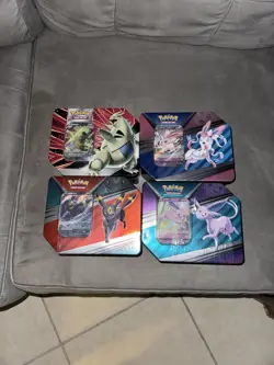 2022 Pokemon TCG V Heroes Tin Foil Card Umbreon, Espeon, Sylveon or Tyranitar - Image 1