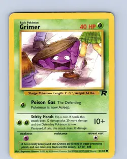 Pokemon TCG Grimer Team Rocket 57/82 Unlimited Common Card WOTC Played LP - Image 1