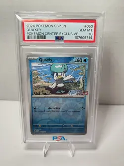 2024 PSA 10 Pokemon Quaxly Reverse Holo SSP Horizons Purchase Bonus 050/191 Card - Image 1