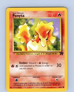 Pokemon TCG Ponyta Team Rocket 64/82 Unlimited Regular Common WOTC LP-NM - Image 1