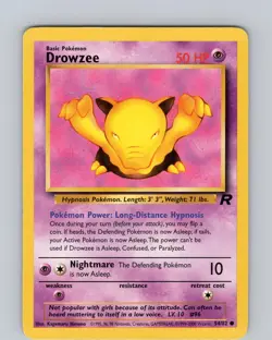 Pokemon TCG Drowzee Team Rocket 54/82 Unlimited Common Card WOTC Played MP - Image 1