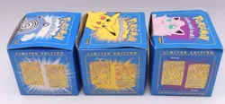 NEW Lot 3 Pokemon 23k Gold Plated Trading Card Poliwhirl Jigglypuff Pikachu - Image 3