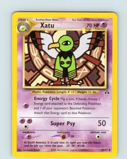 Pokemon TCG Xatu Neo Discovery 52/75 Unlimited Uncommon Card WOTC LP-NM - Image 1