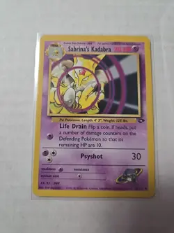 Pokemon Kadabra Card 58/132 Sabrina's Gym Challenge Regular Card - Image 1