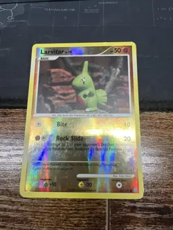 REVERSE HOLO Larvitar 63/100 LP - Yuka Morii Clay Art - Stormfront Pokemon Card - Image 1