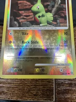 REVERSE HOLO Larvitar 63/100 LP - Yuka Morii Clay Art - Stormfront Pokemon Card - Image 2