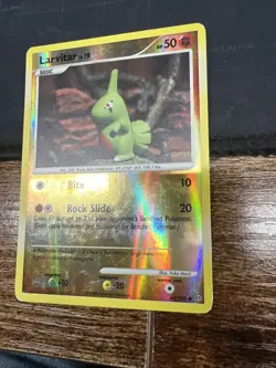 REVERSE HOLO Larvitar 63/100 LP - Yuka Morii Clay Art - Stormfront Pokemon Card - Image 4