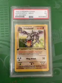 Pokemon Aerodactyl 1st Edition Holo Card 16/62 Fossil Rare PSA 5 - Image 1