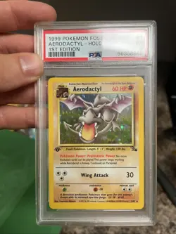 Pokemon Aerodactyl 1st Edition Holo Card 16/62 Fossil Rare PSA 5 - Image 2