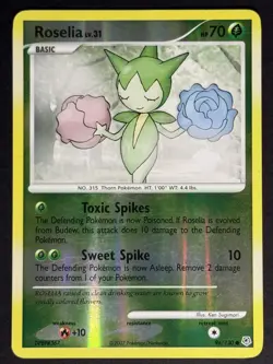 Roselia #96/130 Reverse Holo Diamond and Pearl Pokemon Card TCG - Image 1