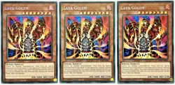 3 x RA01-EN001 Lava Golem - Secret Rare 1st Edition Near Mint YuGiOh Cards - Image 1