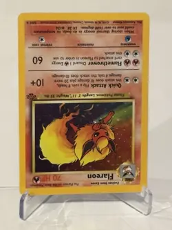 1999 Pokémon TCG Flareon Base Set Holo Rare Card 3/64 Jungle LP - Image 2