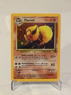 1999 Pokémon TCG Flareon Base Set Holo Rare Card 3/64 Jungle LP - Image 5