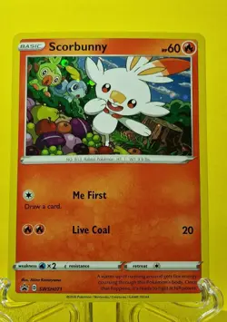 Pokémon Scorbunny SWSH071 Sword & Shield Holo Rare black star Promo card - Image 1