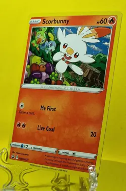 Pokémon Scorbunny SWSH071 Sword & Shield Holo Rare black star Promo card - Image 2