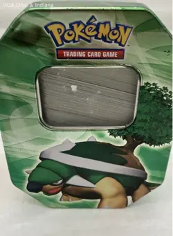 Large Lot Of Bulk Common Pokémon Cards In Torterra Metal Collector's Tin - Image 1