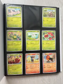 Pokemon Prismatic Evolutions Binder Collection + 63/79 base set cards no dups - Image 2