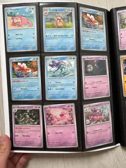 Pokemon Prismatic Evolutions Binder Collection + 63/79 base set cards no dups - Image 3