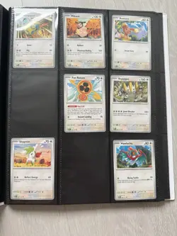 Pokemon Prismatic Evolutions Binder Collection + 63/79 base set cards no dups - Image 6