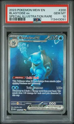 2023 POKEMON MEW EN-151 SPECIAL ILLUSTRATION RARE #200 BLASTOISE EX PSA 10 - Image 3