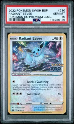 2022 Pokemon GO Radiant Eevee Promo Holo Rare SWSH230 English PSA 10 Gem Mint - Image 3