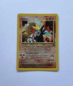 Pokemon Card Entei Black Star Movie Promo #34 Reverse Holo 2001  NICE - Image 1