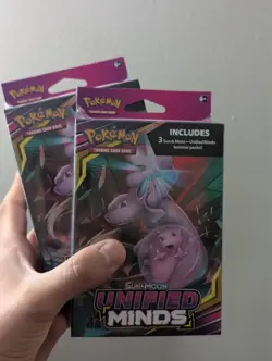 2 Pokémon TCG - Sun & Moon Unified Minds - 3 Pack Hanger Box - Factory Sealed - Image 1