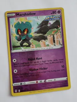 Pokemon Marshadow Reverse Holo Rare 080/203 Evolving Skies TCG 2021 Rapid Strike - Image 3