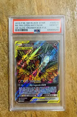 2019 Pokemon Moltres Zapdos Articuno GX SM210 Hidden Fates Promo PSA 10! - Image 2