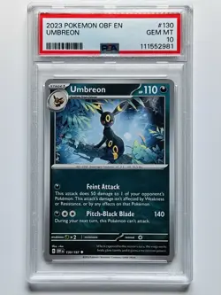 PSA 10 UMBREON #130 OBF EN-OBSIDIAN FLAMES POKEMON 2023 - Low Population - Image 1