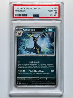 PSA 10 UMBREON #130 OBF EN-OBSIDIAN FLAMES POKEMON 2023 - Low Population - Image 3
