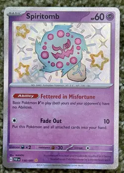 Spiritomb 158/091 Pokemon TCG Sv: Paldean Fates Baby Shiny Rare Near Mint NM - Image 1