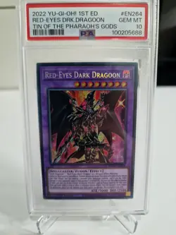 2022 Yu-Gi-Oh!  1ST ED Red Eyes Dark Dragoon Tin Of The Pharaoh's Gods - Image 1