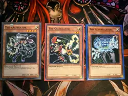 YUGIOH TCG THE CALCULATOR + THE CALIBRATOR + THE ACCUMULATOR COMMON 1ST EDITION - Image 1