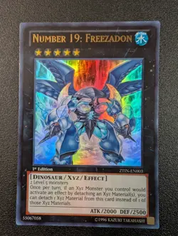 Number 19: Freezadon ZTIN-EN003 Ultra Rare 1st Edition Yugioh VLP - Image 1