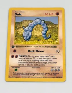 Shadowless 1st Edition Onix Pokemon Card Base Set 1999 WOTC 56/102 - Image 1