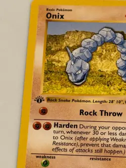 Shadowless 1st Edition Onix Pokemon Card Base Set 1999 WOTC 56/102 - Image 3