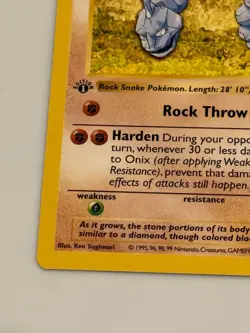 Shadowless 1st Edition Onix Pokemon Card Base Set 1999 WOTC 56/102 - Image 4