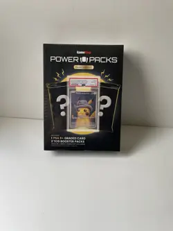 GameStop Pokemon Power Packs 2 TCG Booster Packs, 1 PSA 8+ Graded Card - Image 1