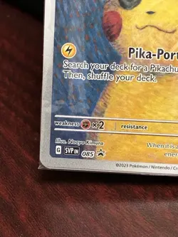 Pikachu With Grey Felt Hat 085 Promo Pokemon Van Gogh Card Sealed In Package - Image 4