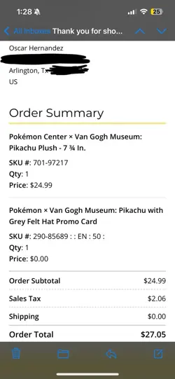 Pikachu With Grey Felt Hat 085 Promo Pokemon Van Gogh Card Sealed In Package - Image 8