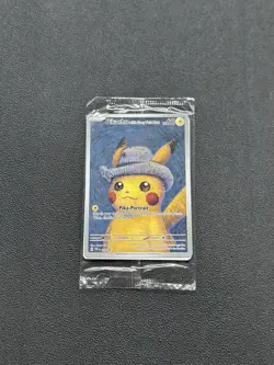 Pikachu With Grey Felt Hat 085 Promo Pokemon Van Gogh Card Sealed In Package - Image 1